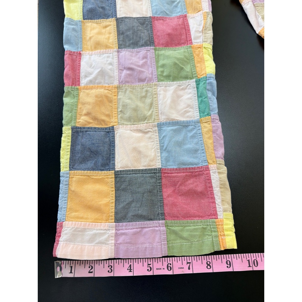 Vtg Orvis Patchwork Pull On Pants Multicolored High Rise XL Checkerboard Pattern - Picture 8 of 12